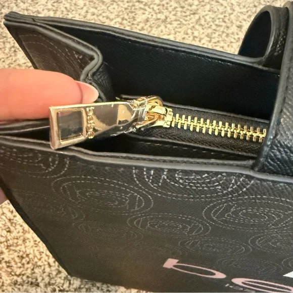 Bebe Los Angeles Monogram Logo Large Women’s Tote Bag with Matching Makeup Bag - Picture 8 of 15